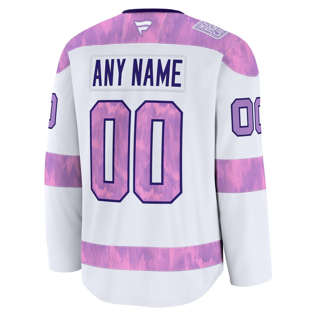 Los Angeles Kings Fanatics 2024 Hockey Fights Cancer Custom Practice Jersey - White