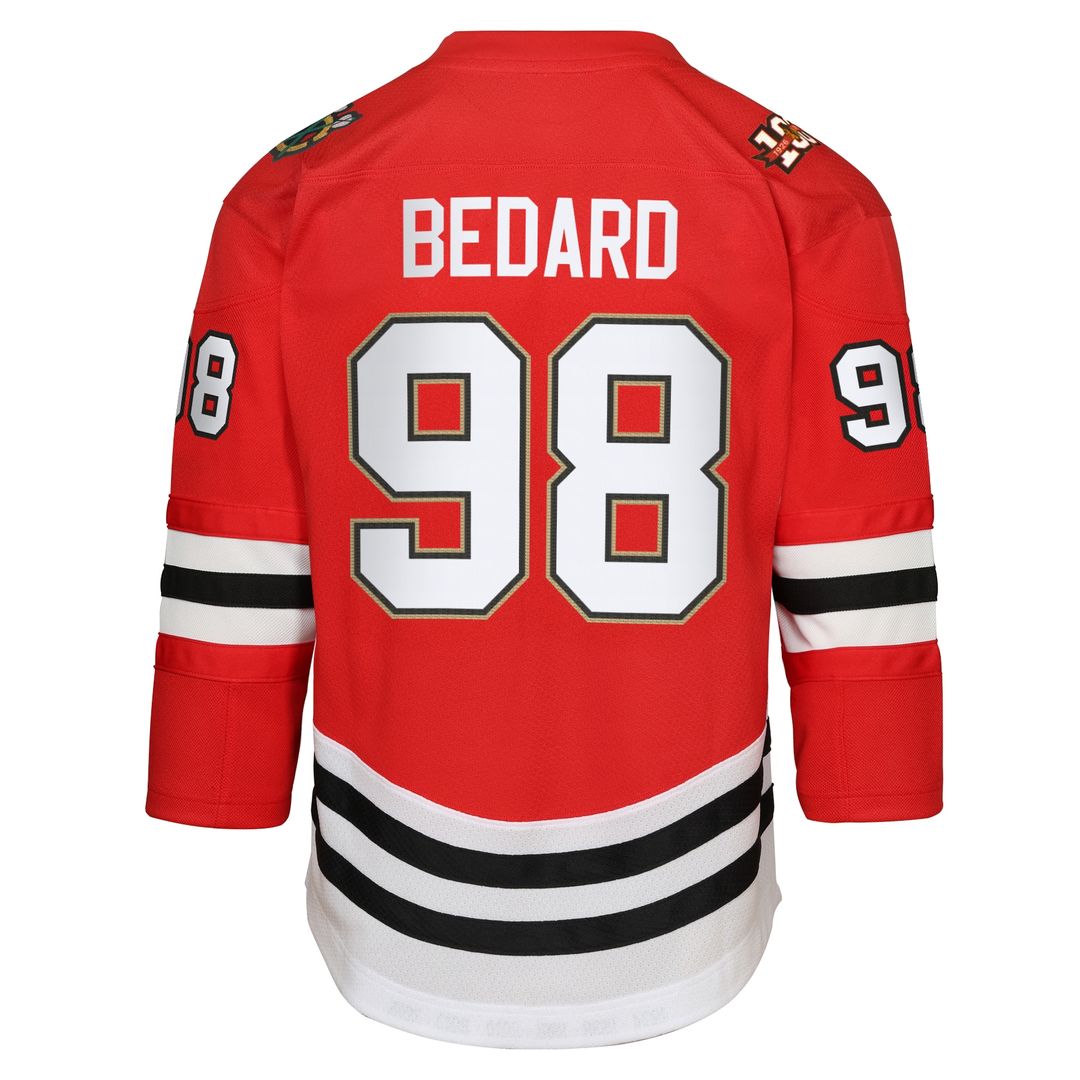 Connor Bedard Chicago Blackhawks Anniversary Centennial Replica Player Jersey Youth Anniversary Centennial Replica Player Jersey - Red