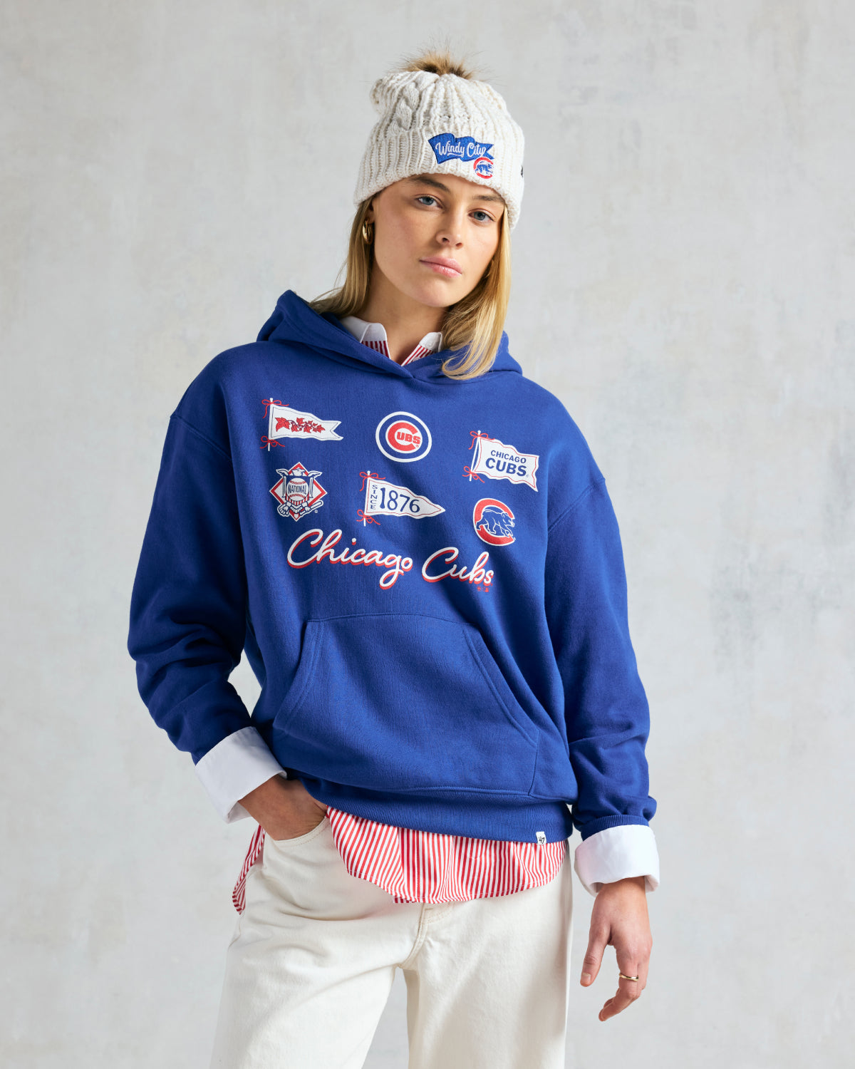 CHICAGO BLACKHAWKS WAVE BANNER '47 MEEKO CUFF KNIT WOMENS