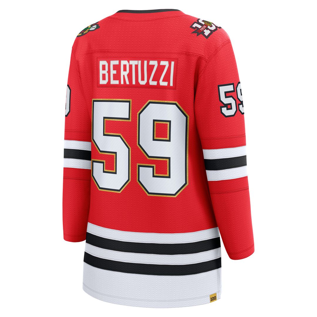 Tyler Bertuzzi Chicago Blackhawks Fanatics Women's Centennial Breakaway Player Jersey - Red