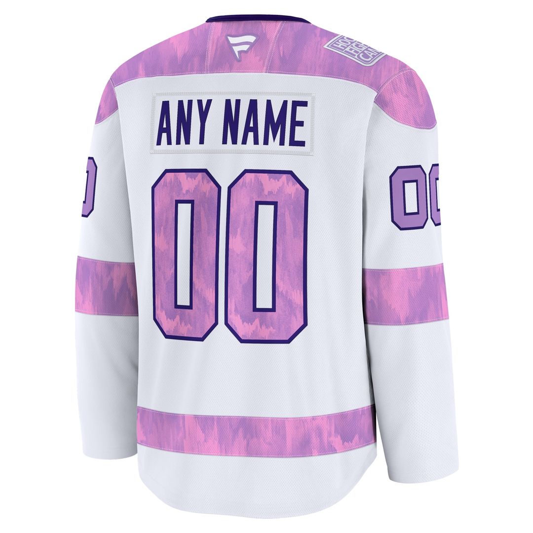 Seattle Kraken Fanatics 2024 Hockey Fights Cancer Custom Practice Jersey - White