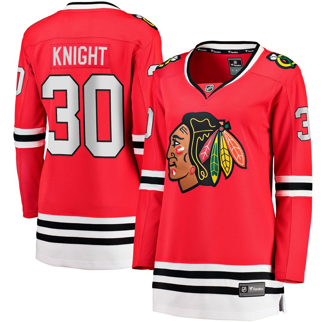 Spencer Knight Chicago Blackhawks Fanatics Women's Home Breakaway Player Jersey - Red