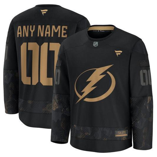 Tampa Bay Lightning Fanatics 2024 Military Appreciation Custom Practice Jersey - Black