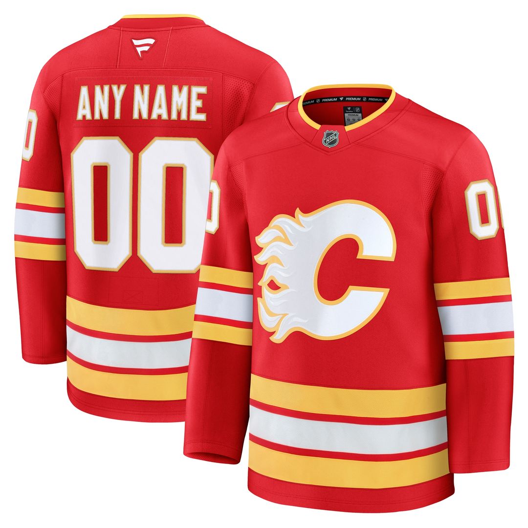 Calgary Flames Fanatics Away Premium Custom Jersey - White