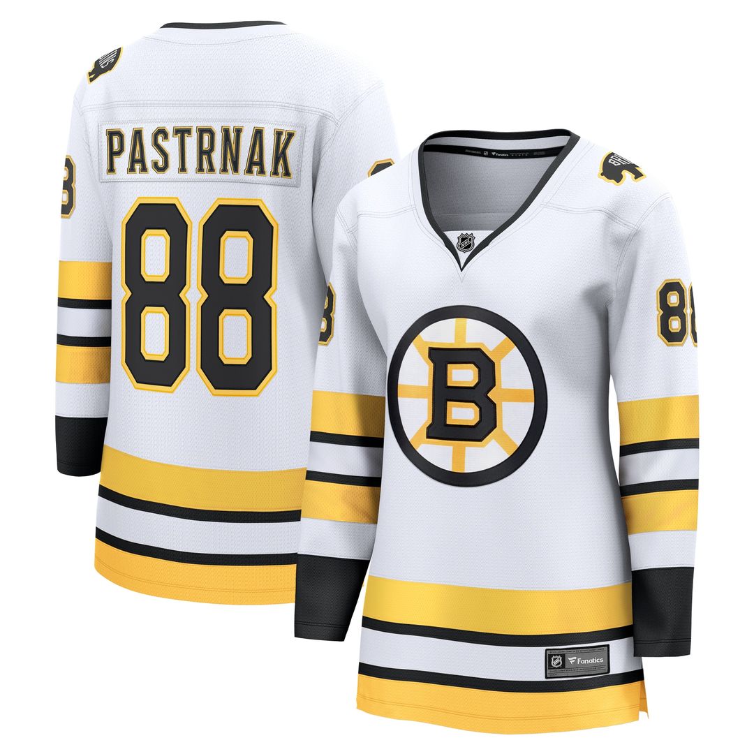 David Pastrnak Boston Bruins Fanatics Women's Away Breakaway Player Jersey - White
