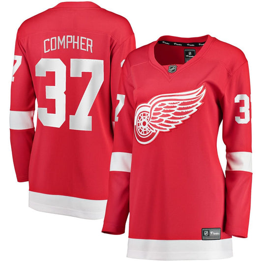 J.T. Compher Detroit Red Wings Fanatics Women's Home Breakaway Player Jersey - Red