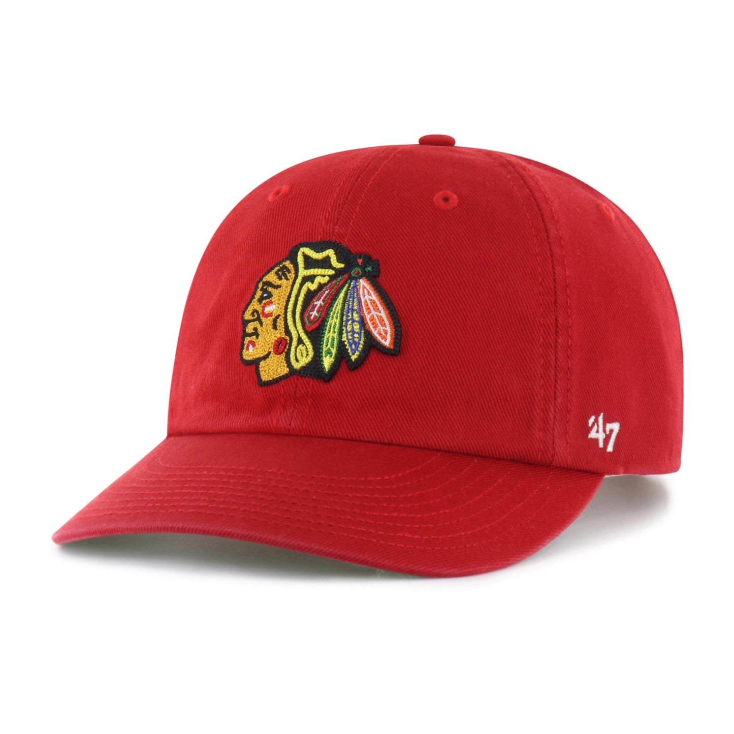 CHICAGO BLACKHAWKS CHAIN SIDE STITCH '47 CLEAN UP ROUND VISOR