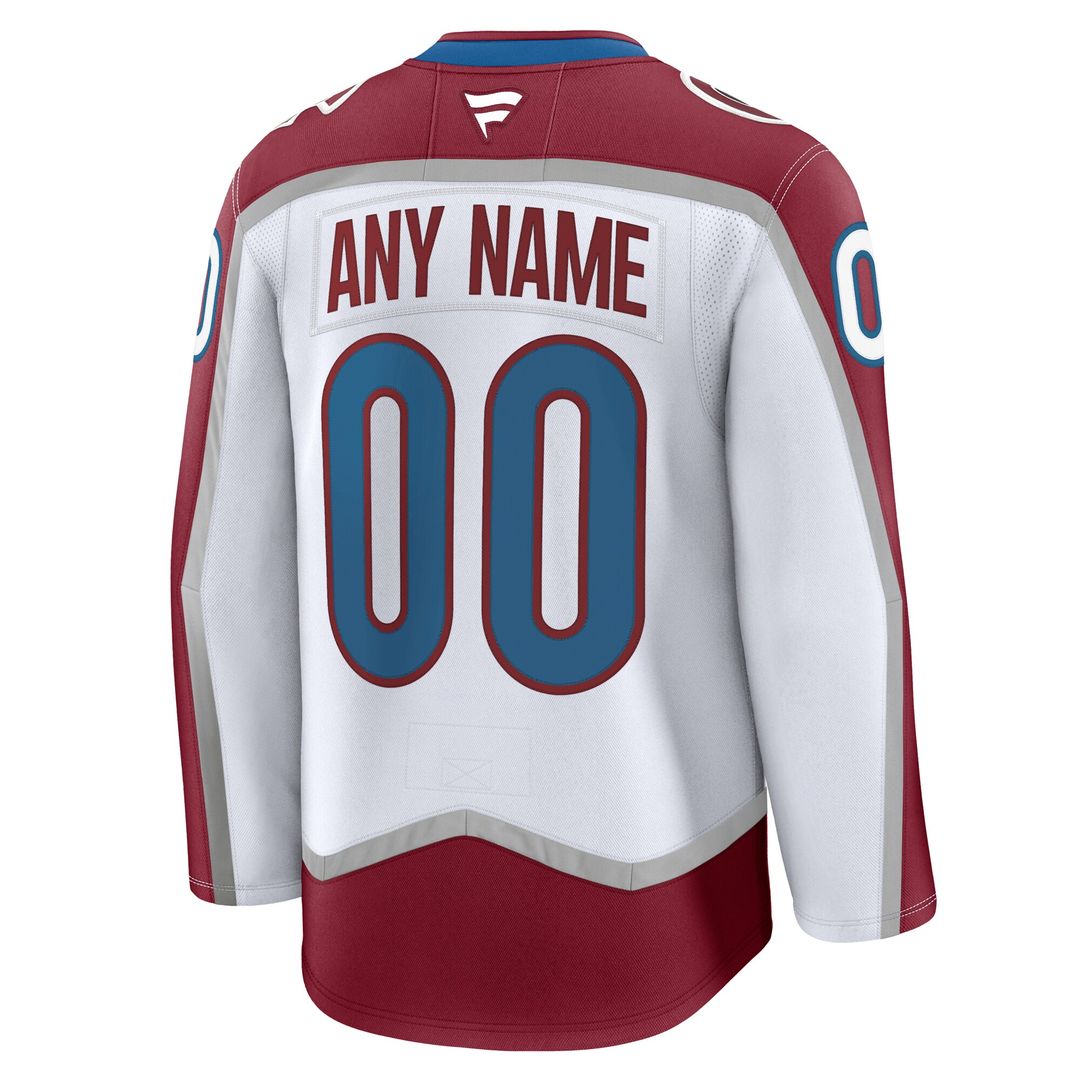Colorado Avalanche Fanatics Away Premium Custom Jersey - White