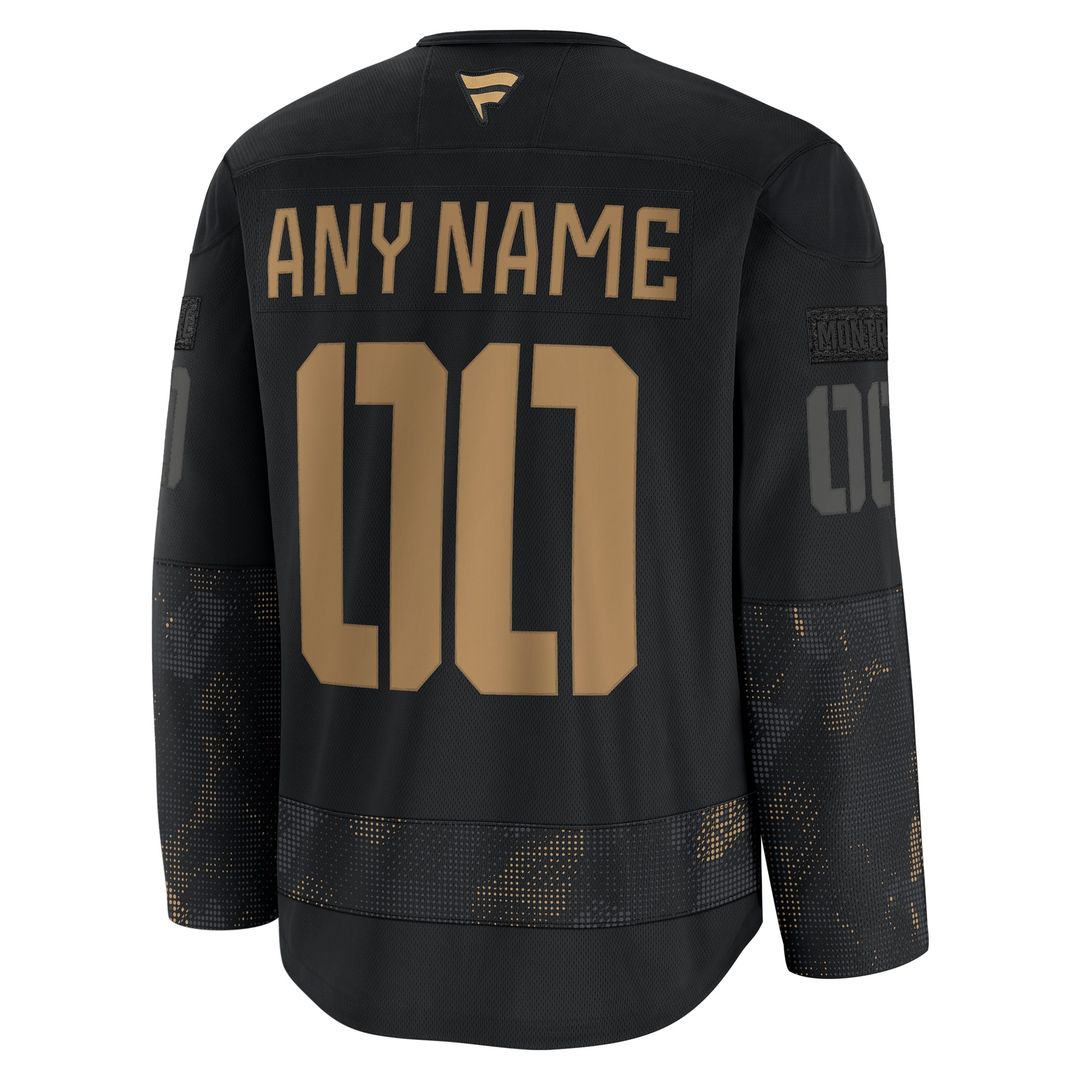 Montreal Canadiens Fanatics 2024 Military Appreciation Custom Practice Jersey - Black