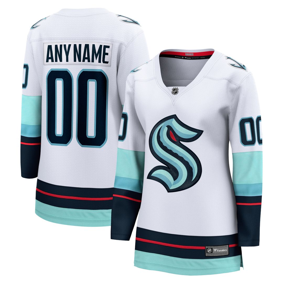 Seattle Kraken Fanatics Women's Away Breakaway Custom Jersey - White